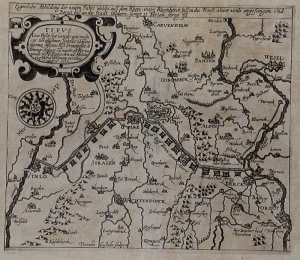 Der Kanal Fossa Eugeniana zwischen Rheinberg und Venlo. Entstehungsjahr um 1626.