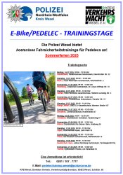 Bild zeigt die Auflistung der Termine für das Pedelec-Training