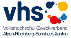Bild zeigt das bunte Logo der VHS mit Schriftzug und bunten Punkten