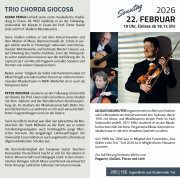 Bild zeigt das Trio Chorda Giocosa mit ihren Instrumenten