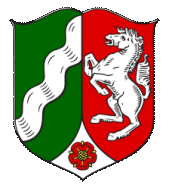 Das Wappen des Landes Nordrhein-Westfalens