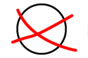 Ein gekennzeichneter Kreis mit einem X in der Mitte.