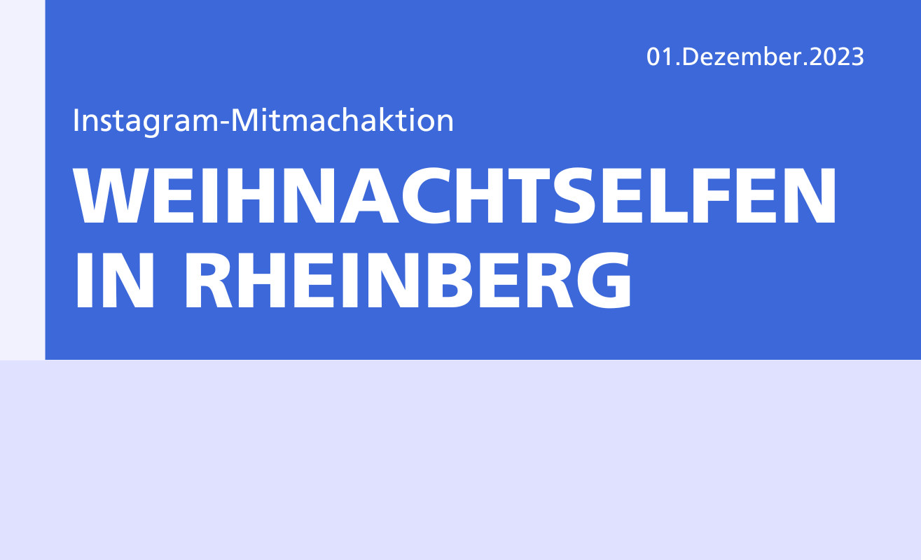 Der Schriftzug "Instagramm Mitmachaktion Weihnachtselfen in Rheinberg"