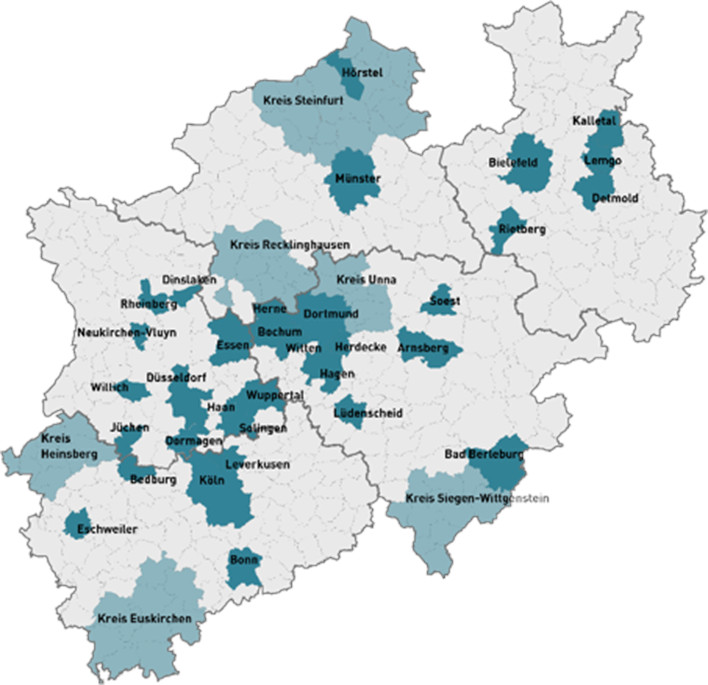 39 Modellkommunen / Landkreise (2016-2022) [Quelle: LAG 21]